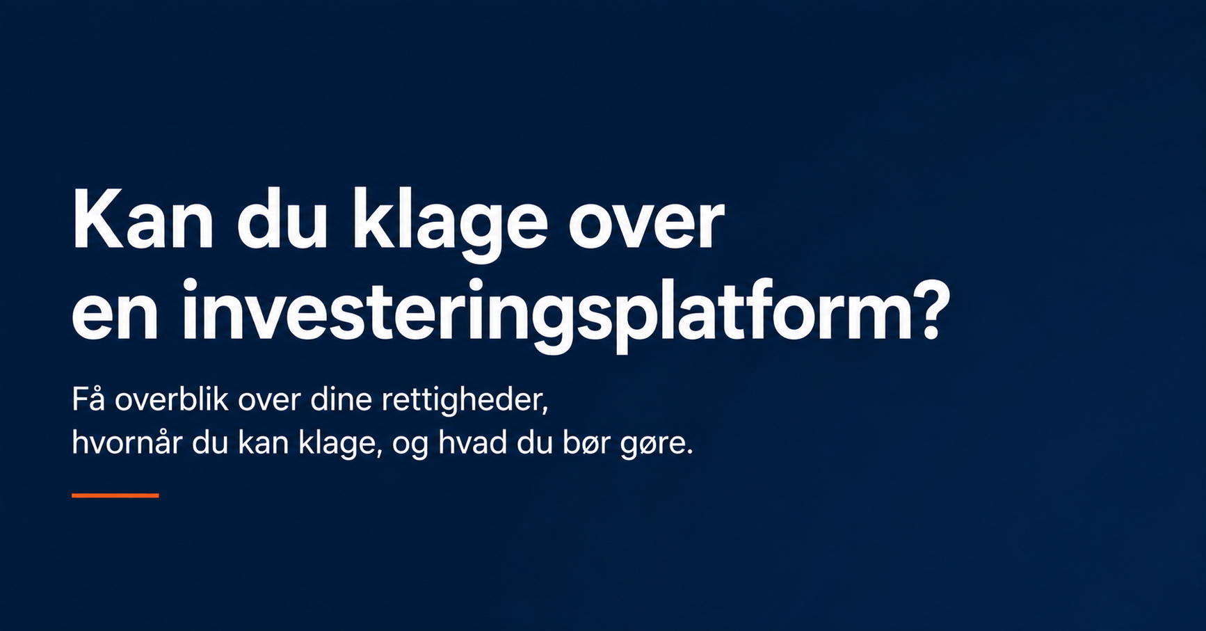 Kan du klage over en investeringsplatform?